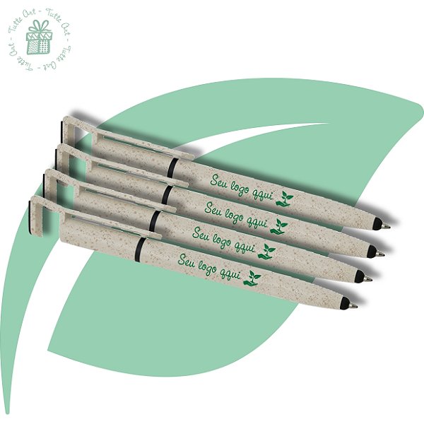 Caneta Fibra de Bambu Touch com Suporte