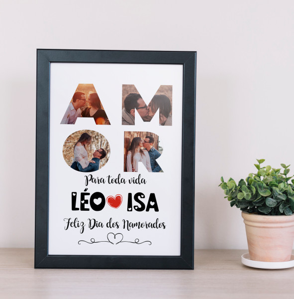 Quadro Personalizado com Fotos – Dia dos Namorados