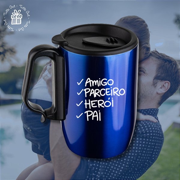Caneca Inox Parede Dupla 350ml Dia dos Pais