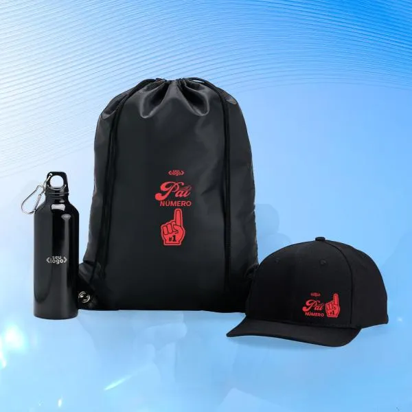 Conj. Mochila Sacola, Garrafa E Boné - 3 Pçs