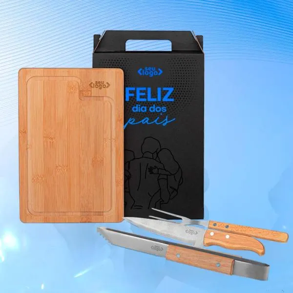 Conj. Para Churrasco Com Pegador - 4 Pçs