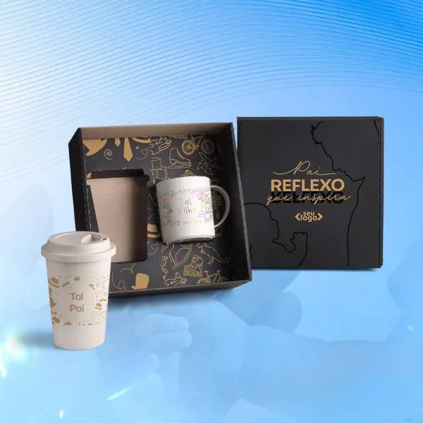 Kit Com Copo E Caneca Em Fibra De Bambu