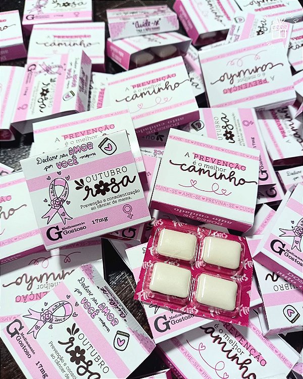 Chiclete Personalizado Outubro Rosa