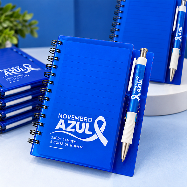 Caderno Plástico com Caneta Novembro Azul