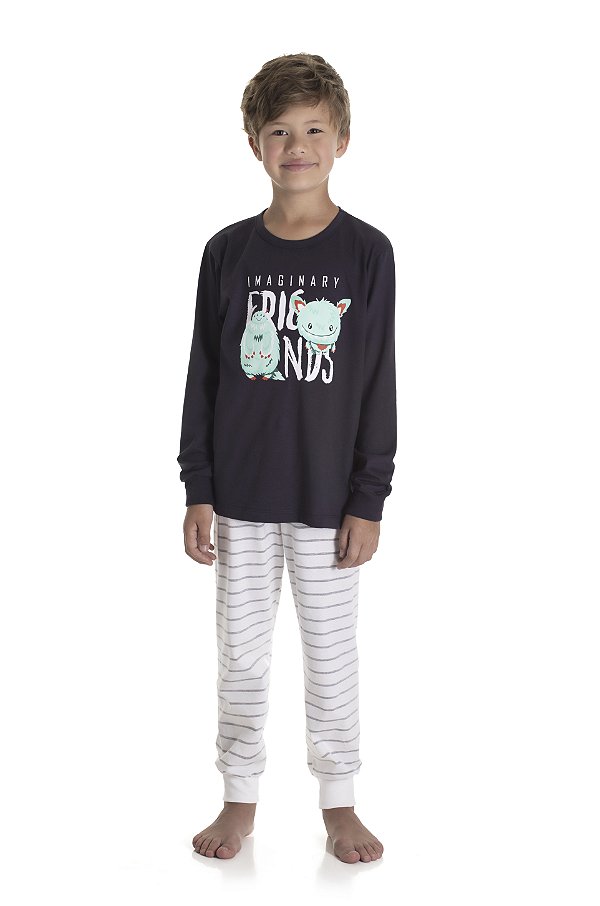 Pijama Longo Infantil Masculino Monstrinhos TMX