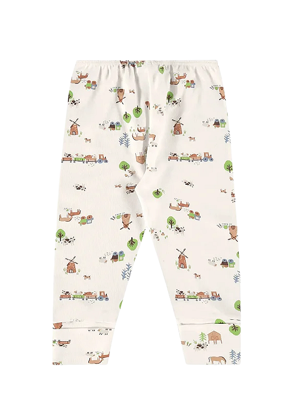 Calça para Bebê Menino em Suedine Estampa Fazendinha Up Baby