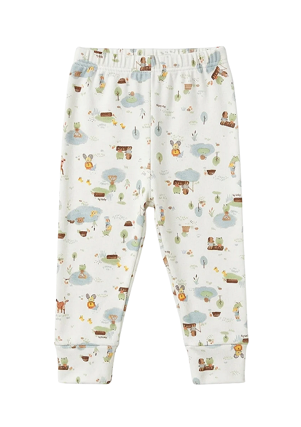 Calça para Bebê Menino em Suedine Estampado com Bichinhos na Lagoa Up Baby