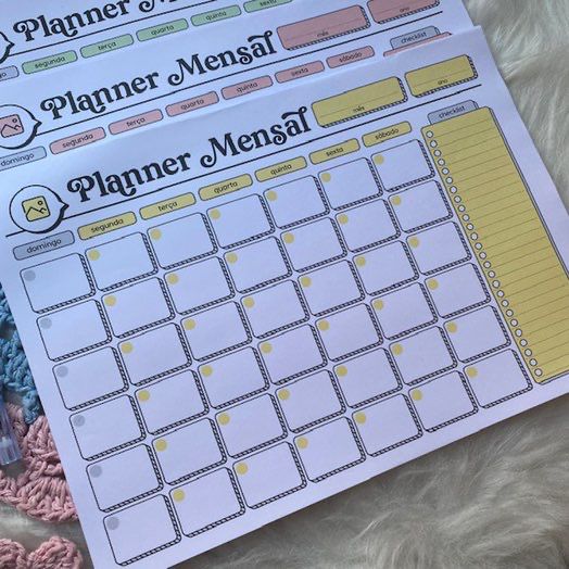 Desk Planner Mensal
