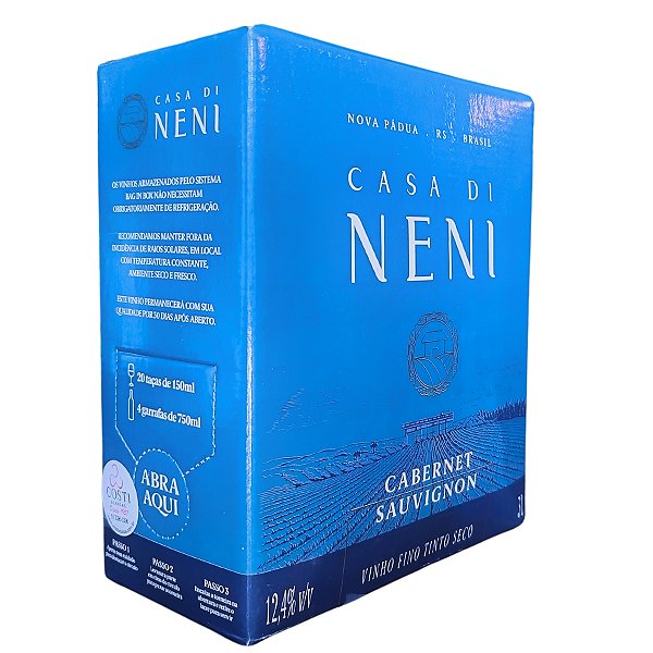 Vinho Casa di Neni Cabernet Sauvignon Bag In Box 3 Litros