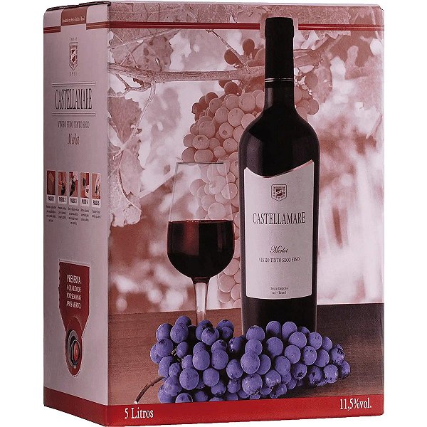 Vinho Castellamare Merlot Bag in Box 5L