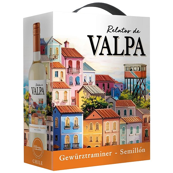 Vinho Relatos de Valpa Gewustraminer e Semillon Bag in Box 3L