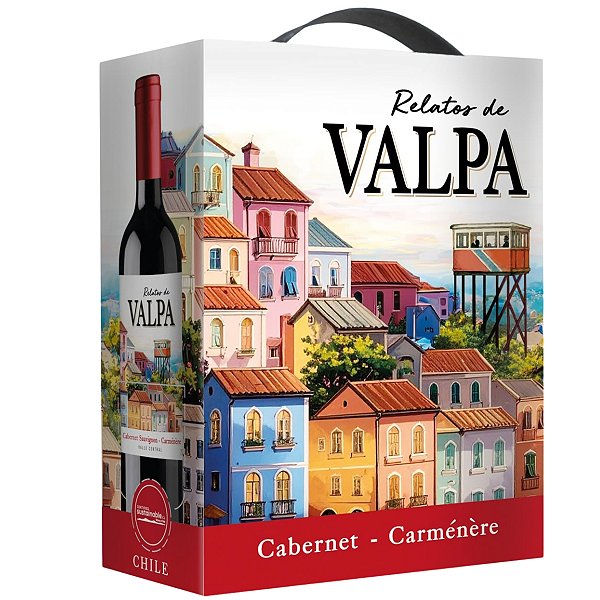 Vinho Relatos de Valpa Cabernet Sauvignon e Carmenere Bag in Box 3L