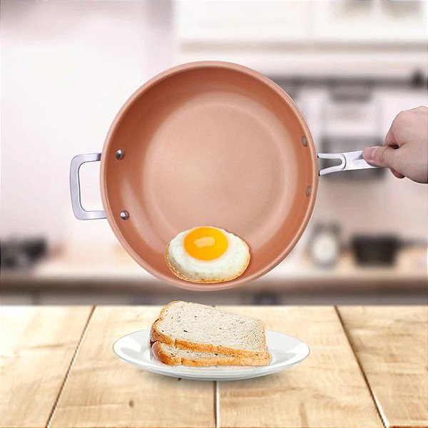 Panela Antiaderente MaxChef | Feita de Cerâmica e Titânio‎ com Alça