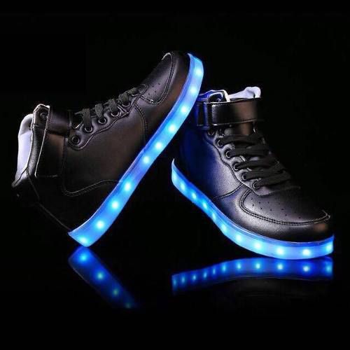 Tênis Led Cano Alto Carregador Usb