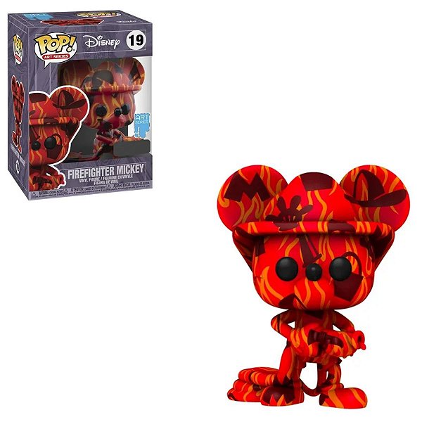 Funko Pop Disney Art Series 19 Mickey Firefighter c/ Case Acrílico