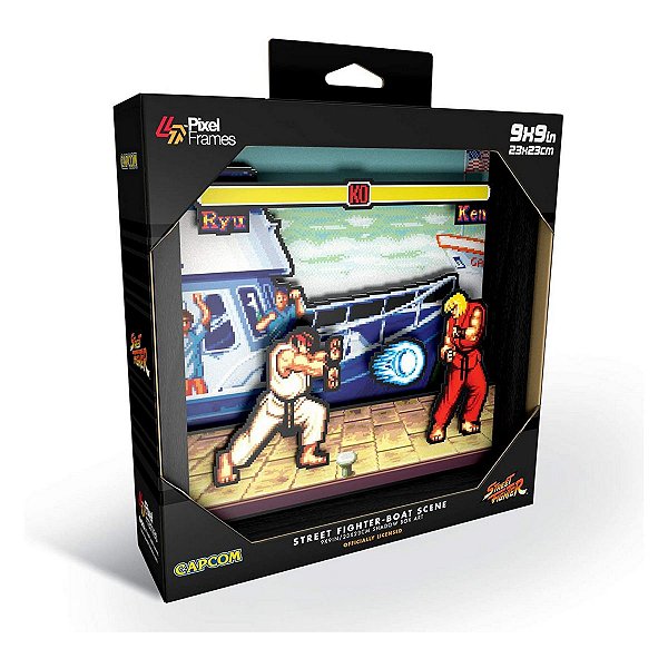 Quadro Pixel Frames Capcom Street Fighter Boat Scene Ryu x Ken