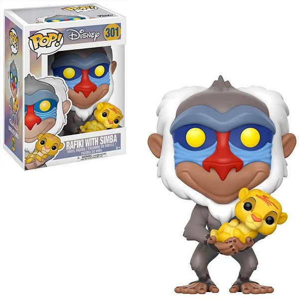 Funko Pop Disney The Lion King 301 Rafiki w/ Simba Rei Leão