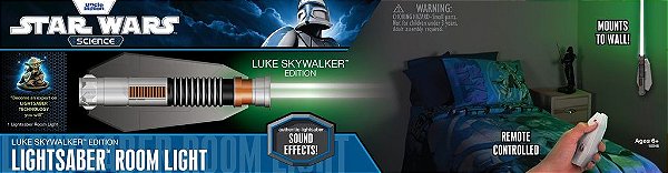 Luminária Star Wars Remote Control Lightsaber Luke Skywalker