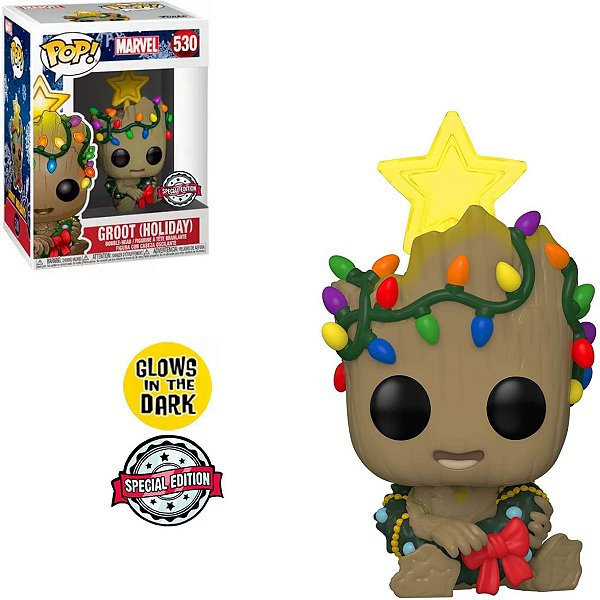 Funko Pop Marvel 530 Groot Holiday Wreath Glows in the Dark