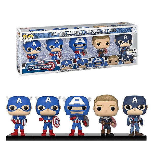 Funko Pop Marvel Year of The Shield Captain America Through The Ages 5 Pack