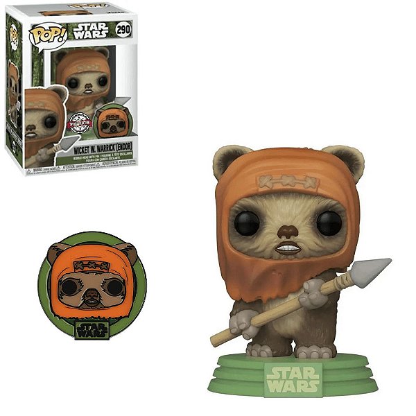 Funko Pop Star Wars 290 Wicket W Warrick Endor w/ Pin