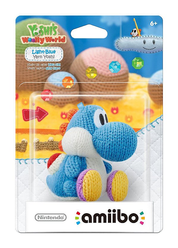 Amiibo Light Blue Yarn Yoshi (Yoshi's Woolly Series)