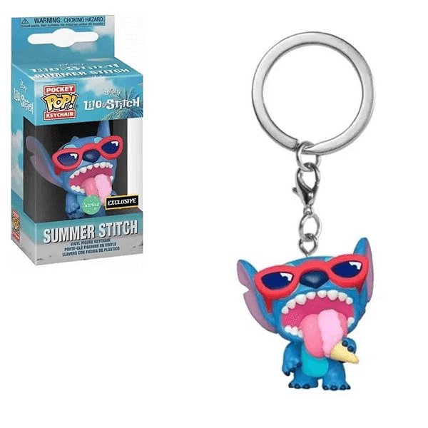 Chaveiro Funko Pop Pocket Disney Lilo & Stitch-Summer Stitch