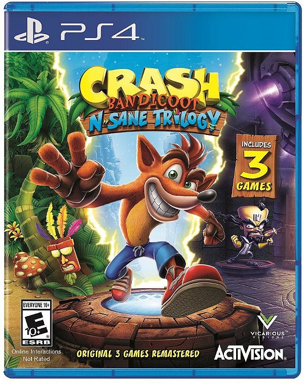 Jogo Crash Bandicoot N. Sane Trilogy - Playstation 4 - Activision