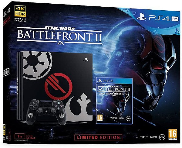 PlayStation 4 Pro 1TB Limited Edition Console - Star Wars Battlefront 2 Bundle