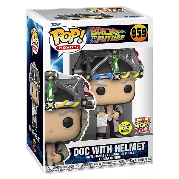 Funko Pop Back To The Future 959 Doc w/ Helmet Glows in Dark