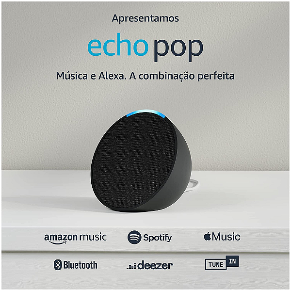 Echo Pop Smart Speaker Com Alexa - Preto