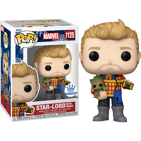 Funko Pop Marvel 1125 Star Lord with Groot Holiday Exclusive