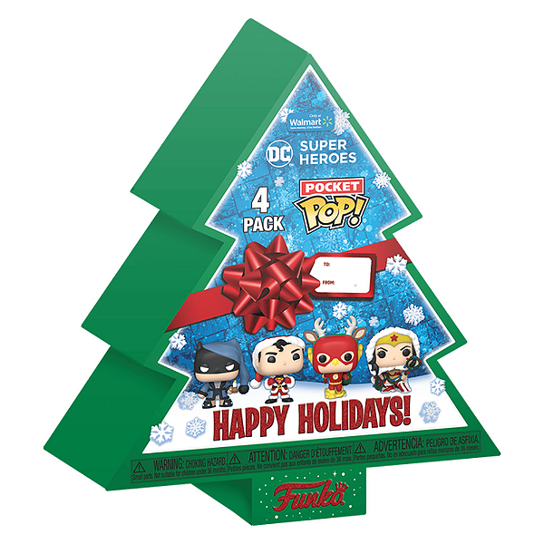 Funko Pocket Pop Dc Super Heroes 4-Pack Happy Holidays