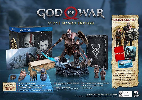 Jogo God of War Stone Mason's Edition Collectors - PS4