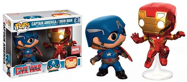 Funko Pop Marvel Civil War 2-Pack Captain America & Iron Man Exclusive