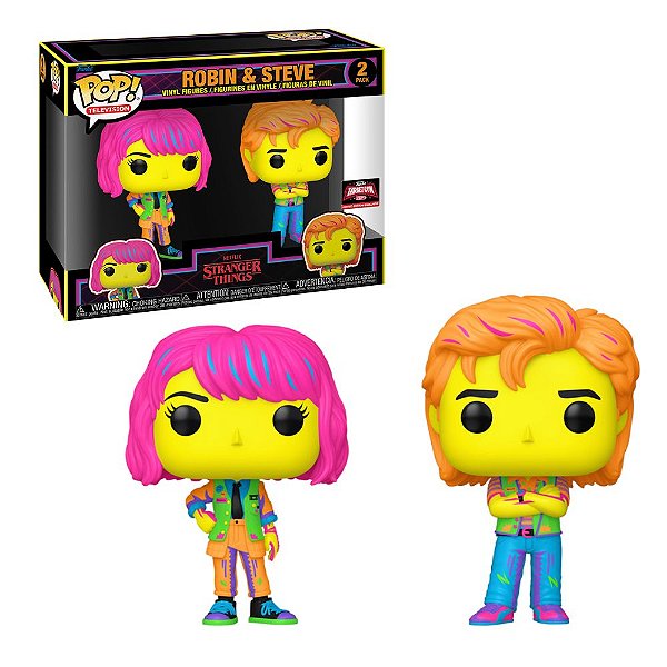 Funko Pop Stranger Things Robin & Steve Black Light 2-Pack