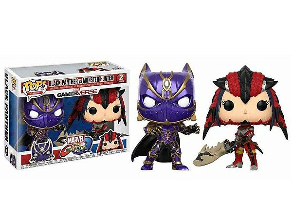 Funko Pop Marvel Vs Capcom Black Panther Vs Monster Hunter