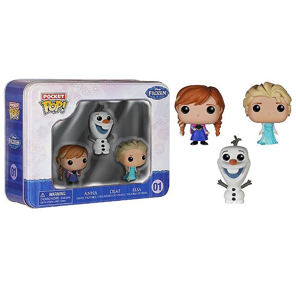 Funko Pop Pocket Kit Frozen: Elsa, Anna e Olaf