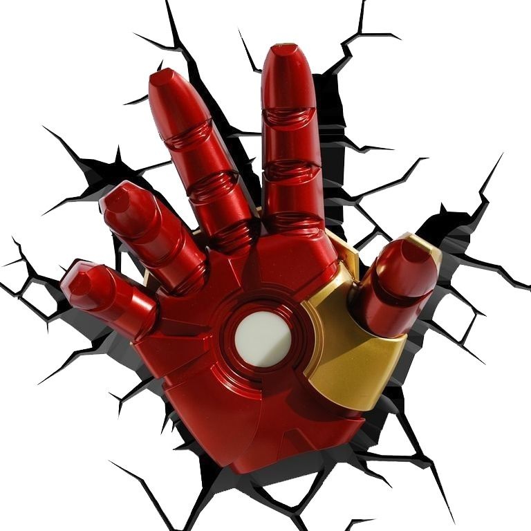 Luminária Punho Homem de Ferro Iron Man Hand Avengers 3D Deco Light
