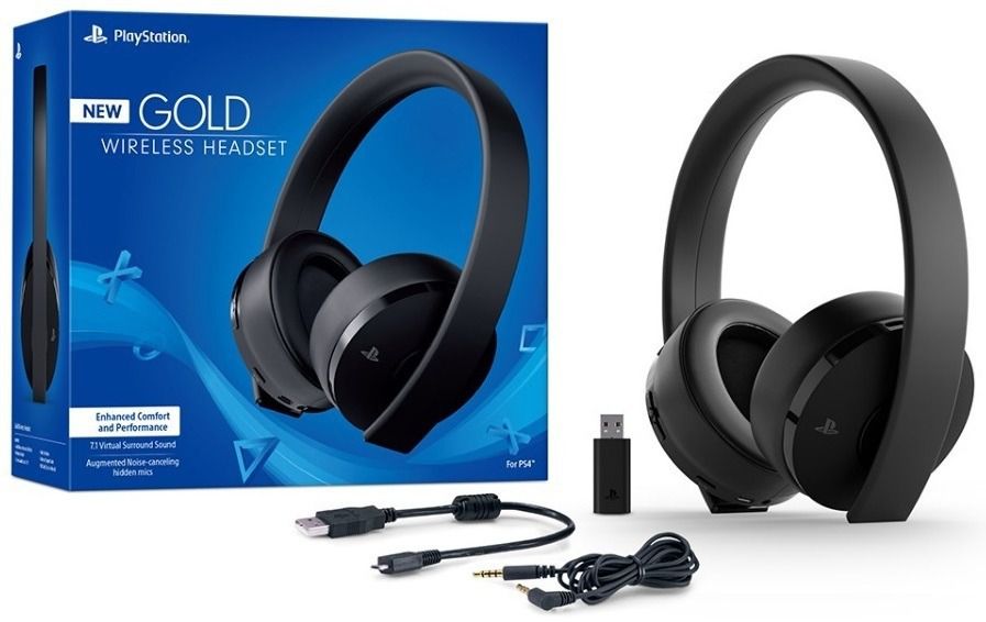 PlayStation Gold Ouro Wireless Headset 7.1 Surround - PS4