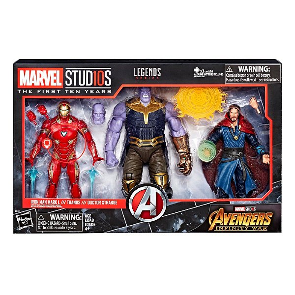 Marvel Avengers Infinity War Iron Man Thanos Dr. Strange 3pk