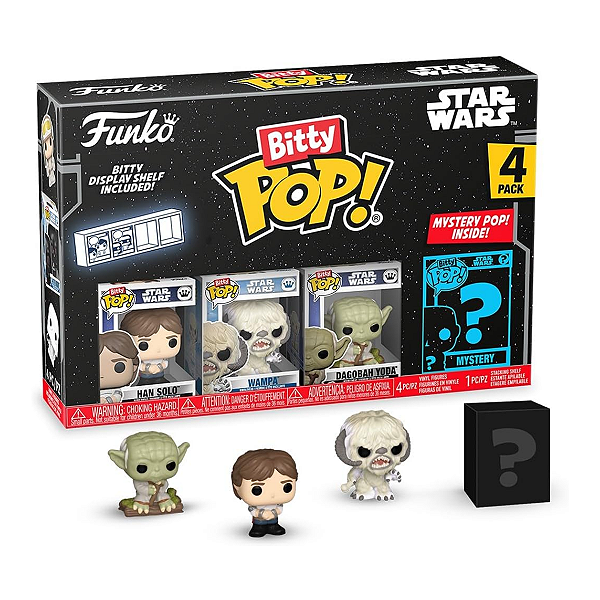 Funko Bitty Pop Star Wars Mini Toys 4-Pack Kit 2 + Display