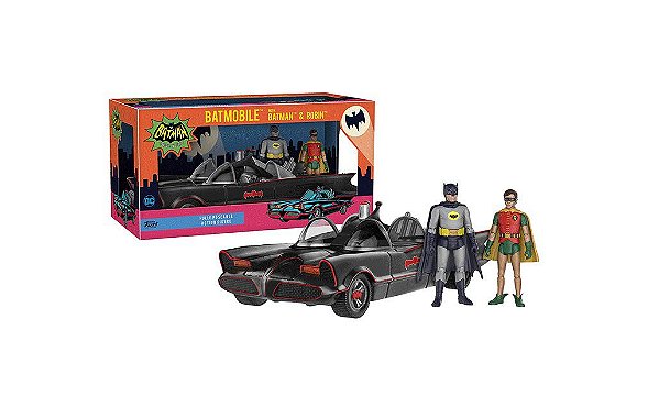 Funko DC Heroes 1966 Batmobile Veículo c/ Batman e Robin