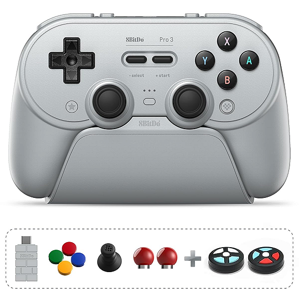 Controle 8Bitdo Pro 3 Bluetooth Switch 1 e 2, PC, iPhone