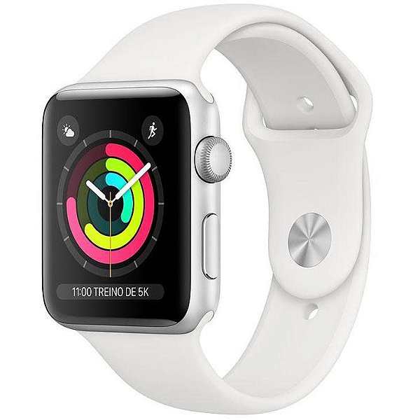 Apple Watch Series 3 GPS 38mm Prata Pulseira Branca