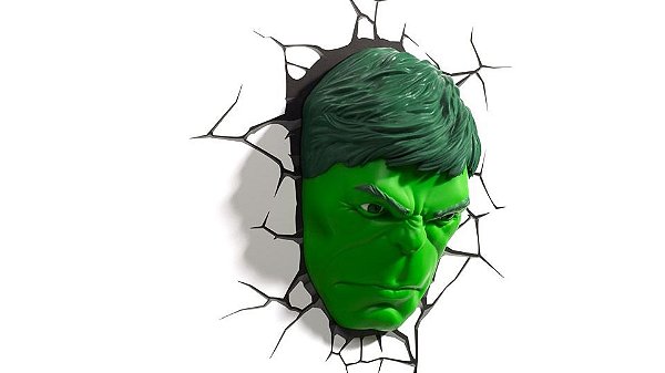 Luminária Rosto do Hulk Face 3d Light Fx Avengers  MARVEL