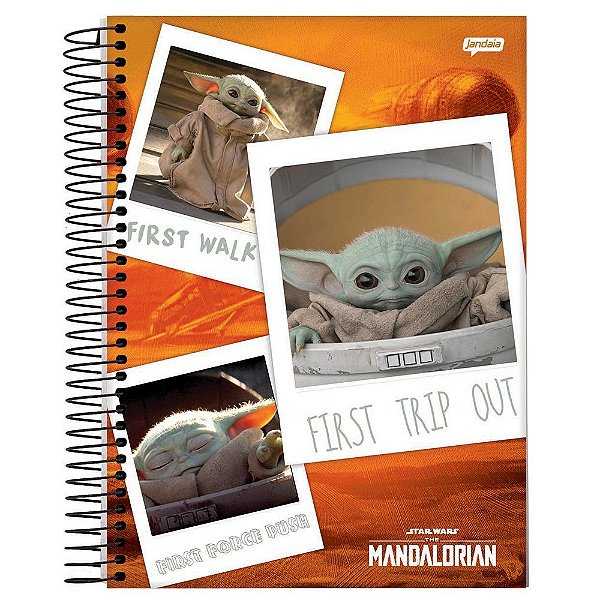 Caderno Capa Dura 1X1 80fl Star Wars The Mandalorian Baby Yoda