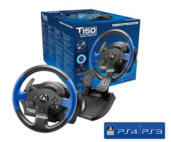Volante C/ Pedais Thrustmaster T150 Force Feedback Ps4 PS3 PC