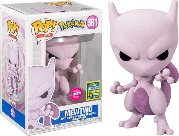 Funko Pop Pokemon 581 Mewtwo Flocked Sdcc 2020