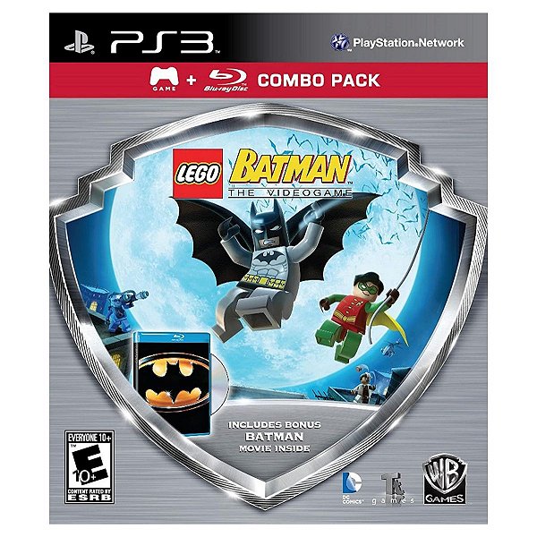 Lego Batman Silver Shield Combo Pack c/ Filme Bluray - Ps3